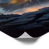 Middeleeuws bolwerk in zonsondergang poster (Hoek)