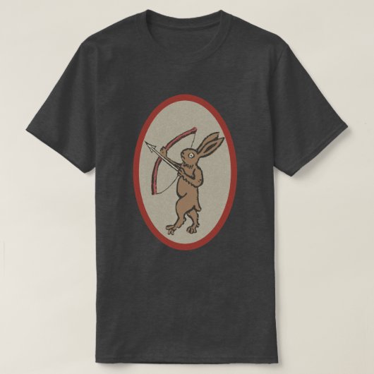 Middeleeuws boogschutter konijn t-shirt (Design voorkant)