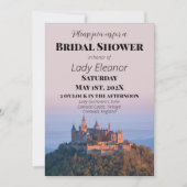 Middeleeuws Castle Fantasy Roze Vrijgezellenfeest Kaart (Voorkant)