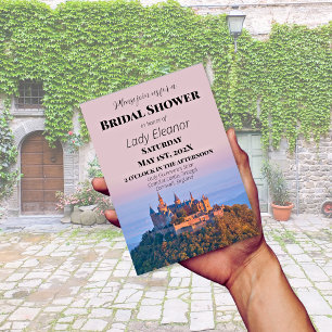 Middeleeuws Castle Fantasy Roze Vrijgezellenfeest Kaart