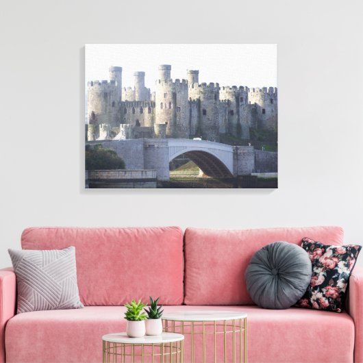 Middeleeuws Conwy kasteeldoek Canvas Afdruk (Insitu (Woonkamer))