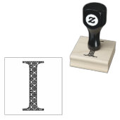 Middeleeuws Damast Monogram Letter I Rubberstempel (Gestempeld)