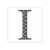 Middeleeuws Damast Monogram Letter I Rubberstempel (Afrduk)