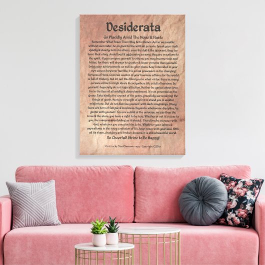 Middeleeuws DESIDERATA Poster Max Ehrmann-Mars Sto Canvas Afdruk (Insitu (Woonkamer))
