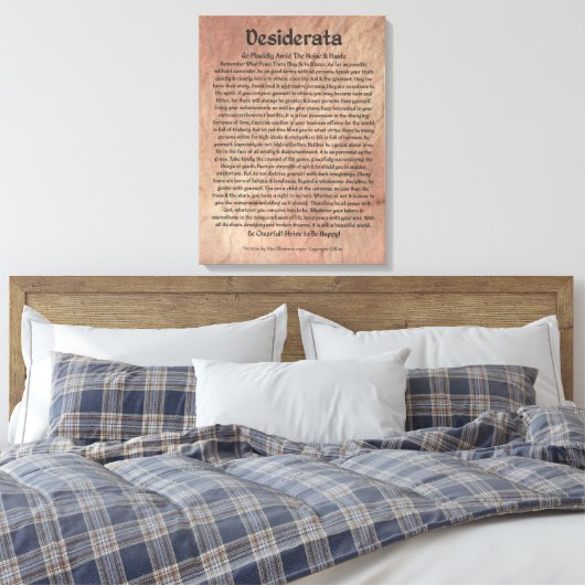 Middeleeuws DESIDERATA Poster Max Ehrmann-Mars Sto Canvas Afdruk (Insitu (Slaapkamer))