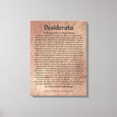 Middeleeuws DESIDERATA Poster Max Ehrmann-Mars Sto Canvas Afdruk (Voorkant)