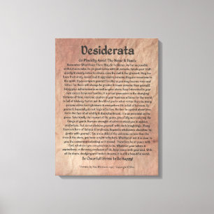 Middeleeuws DESIDERATA Poster Max Ehrmann-Mars Sto Canvas Afdruk