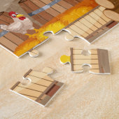 Middeleeuws dorps kasteel ridders legpuzzel (Zijkant)