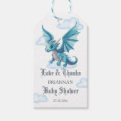 Middeleeuws dragon baby shower dank je wel cadeaulabel (Voorkant)