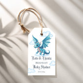 Middeleeuws dragon baby shower dank je wel cadeaulabel