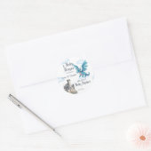 Middeleeuws dragon baby shower dank je wel ronde sticker (Envelop)