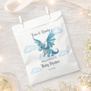 Middeleeuws dragon baby shower geeft de voorkeur a bedankzakje