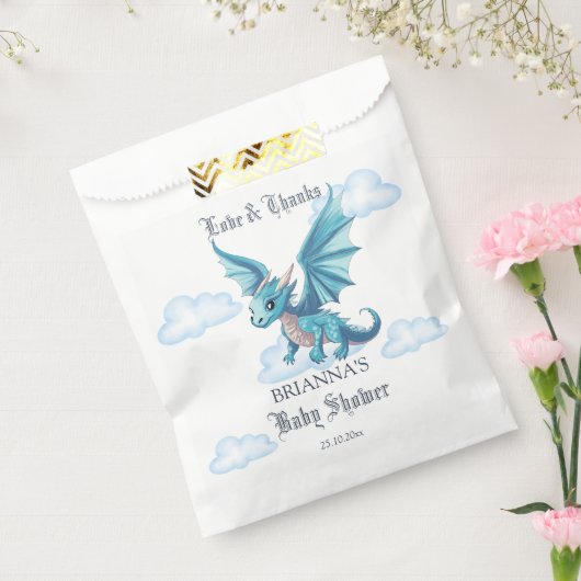 Middeleeuws dragon baby shower geeft de voorkeur a bedankzakje (Gezegeld)