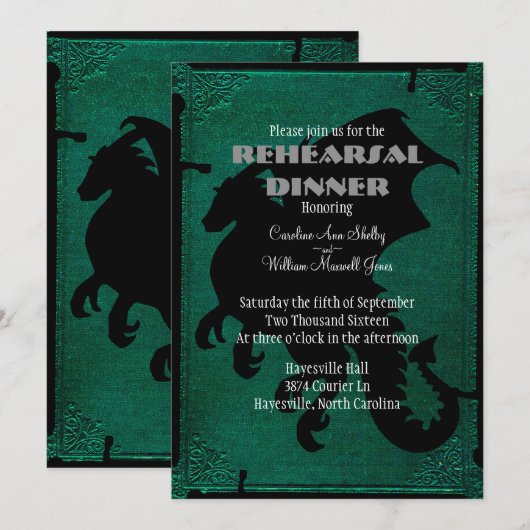 Middeleeuws Drakenzwaard repetitieuitnodiging Kaart (Voorkant / Achterkant)