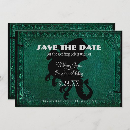 Middeleeuws Drakenzwaard Save the Date (Voorkant / Achterkant)