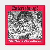 middeleeuws feest, vermakelijk?, WIJNEN info@jj... Magneet (Voorkant)