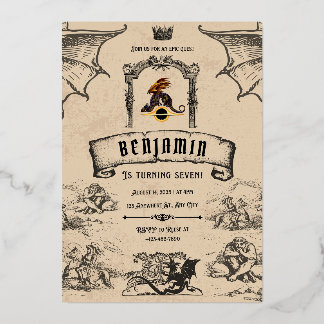 middeleeuws folie uitnodiging