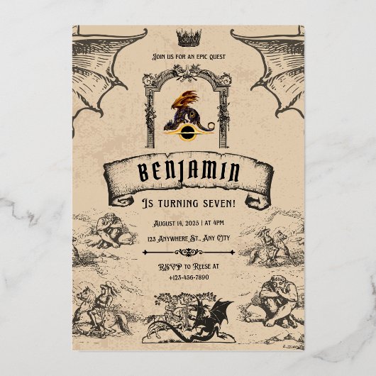 middeleeuws folie uitnodiging (Voorkant)