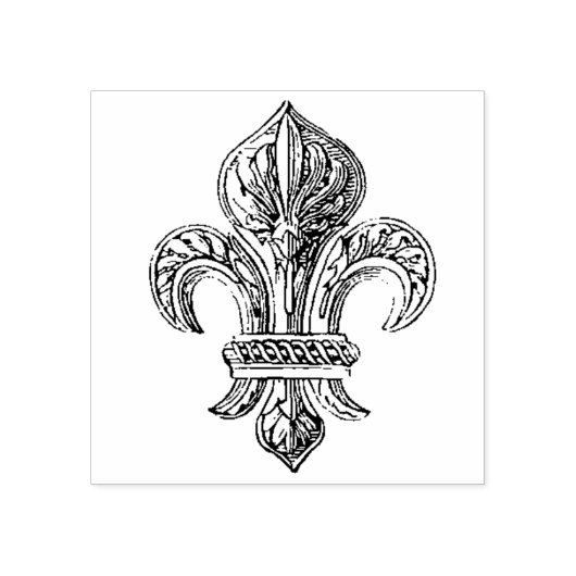 Middeleeuws Frans Fleur de Lis Rubberstempel (Afrduk)