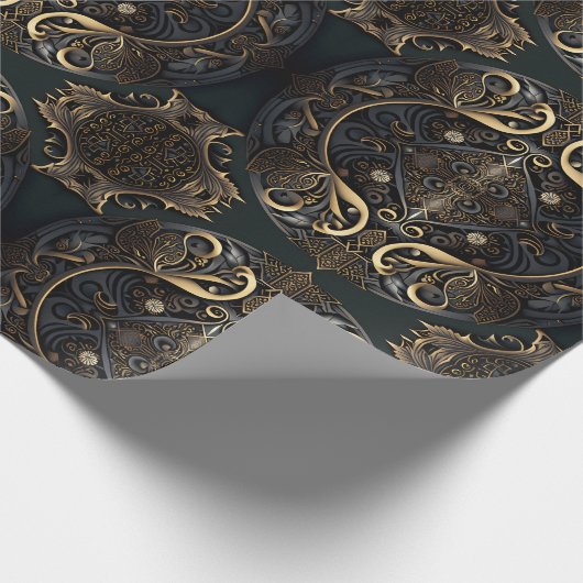 Middeleeuws gegraveerd sierschild cadeaupapier (Hoek)