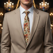 Middeleeuws geïnspireerd bloemmotief Paisley Stropdas