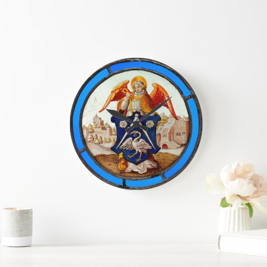 Middeleeuws Glas in lood Engel en wapenschild Grote Klok (Huis)