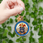 Middeleeuws Glas in lood Engel en wapenschild Sleutelhanger (Hand)