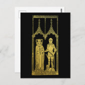 Middeleeuws Graf Messing Rubbing Knight, Dame en K Briefkaart (Voorkant / Achterkant)