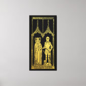 Middeleeuws Graf Messing Rubbing Knight, Dame en K Canvas Afdruk (Voorkant)