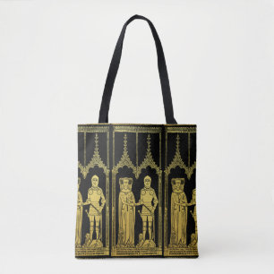 Middeleeuws Graf Messing Rubbing Knight, Dame en K Tote Bag