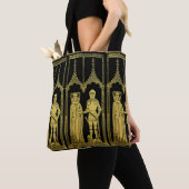 Middeleeuws Graf Messing Rubbing Knight, Dame en K Tote Bag (Dichtbij)