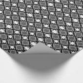 Middeleeuws Grijs geometrisch patroon giftwrap pap Cadeaupapier (Hoek)