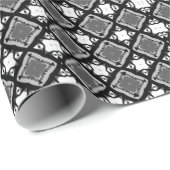Middeleeuws Grijs geometrisch patroon giftwrap pap Cadeaupapier (Rol Hoek)