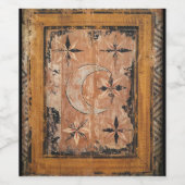 middeleeuws houtsschilderkunst , donker gotisch wijn etiket (Enkel label)