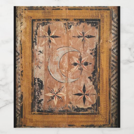 middeleeuws houtsschilderkunst , donker gotisch wijn etiket (Enkel label)