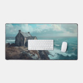 Middeleeuws huisje op een klif bureaumat (Keyboard & Muis)