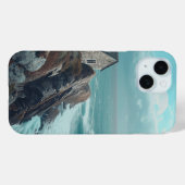 Middeleeuws huisje op een klif Case-Mate iPhone case (Achterkant (horizontaal))