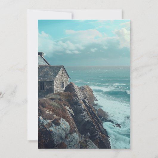 Middeleeuws huisje op een klif kaart (Voorkant)