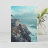 Middeleeuws huisje op een klif kaart (Staand voorkant)