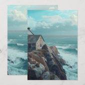 Middeleeuws huisje op een klif kaart (Voorkant / Achterkant)