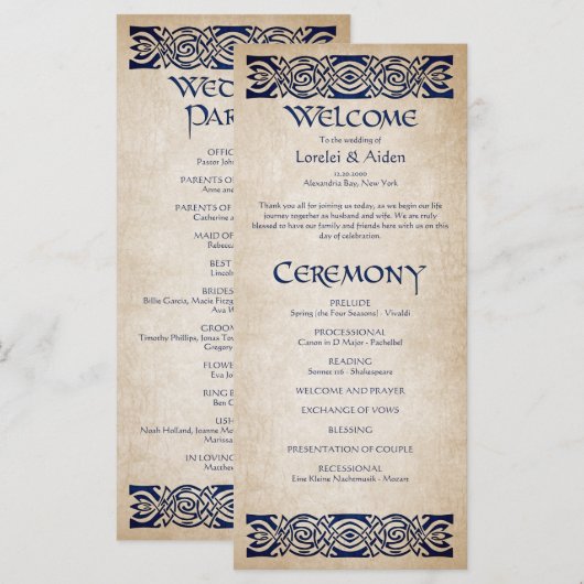 Middeleeuws huwelijksprogramma (Voorkant / Achterkant)