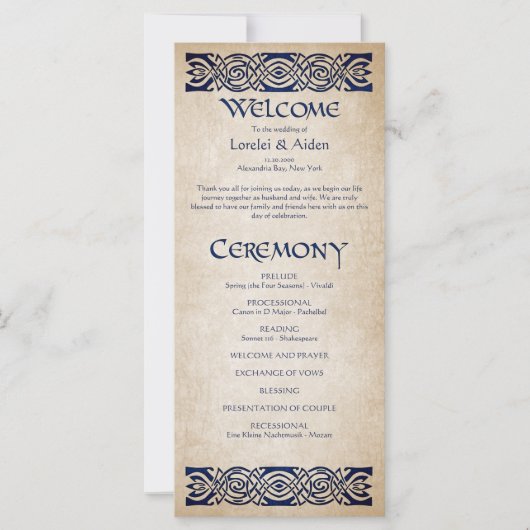 Middeleeuws huwelijksprogramma (Voorkant)