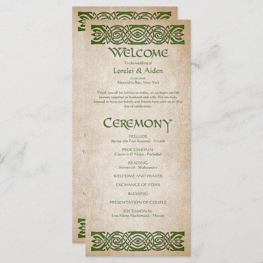 Middeleeuws huwelijksprogramma (Voorkant / Achterkant)