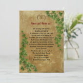 Middeleeuws huwelijksuitnodigingsbesluit sjabloon kaart (Staand voorkant)