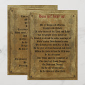 Middeleeuws huwelijksuitnodigingsbesluit sjabloon kaart (Voorkant / Achterkant)