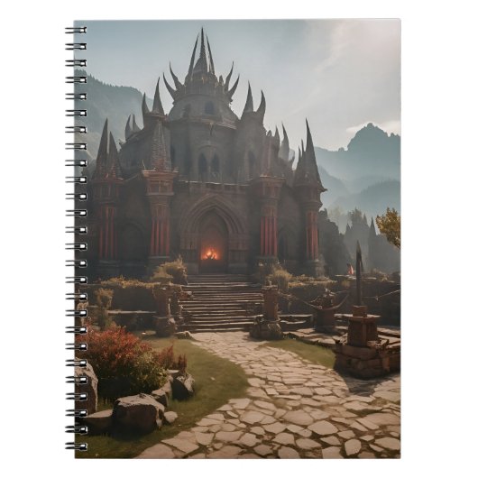 Middeleeuws kasteel berglandschap notitieboek (Voorkant)