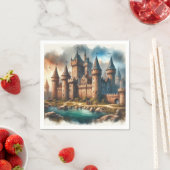 Middeleeuws kasteel bij een rustige rivier bij zon servet (Insitu)