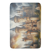 Middeleeuws kasteel bij zonsondergang met sfeervol badmat (Voorkant Verticaal)