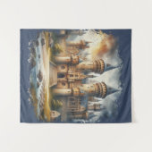 Middeleeuws kasteel bij zonsondergang met sfeervol wandkleed (Voorkant (horizontaal))