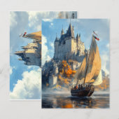 Middeleeuws Kasteel Briefkaart (Voorkant / Achterkant)